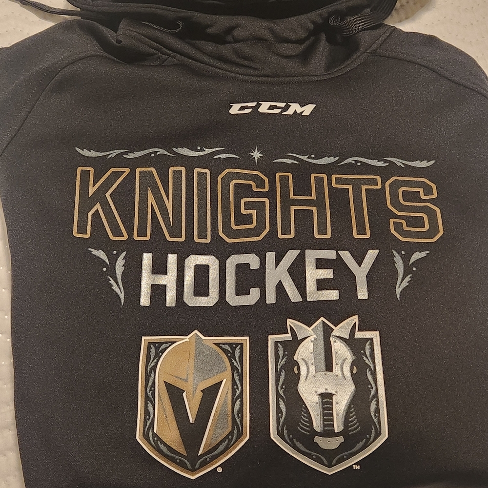 CCM Knights Hockey Black Hoodie Size L